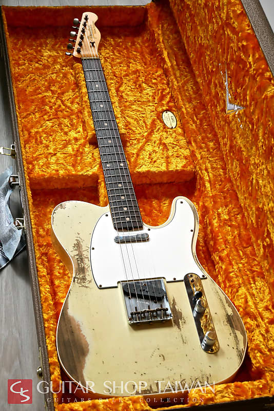 2021 Fender Custom Shop 1960 Telecaster Heavy Relic-Vintage White.